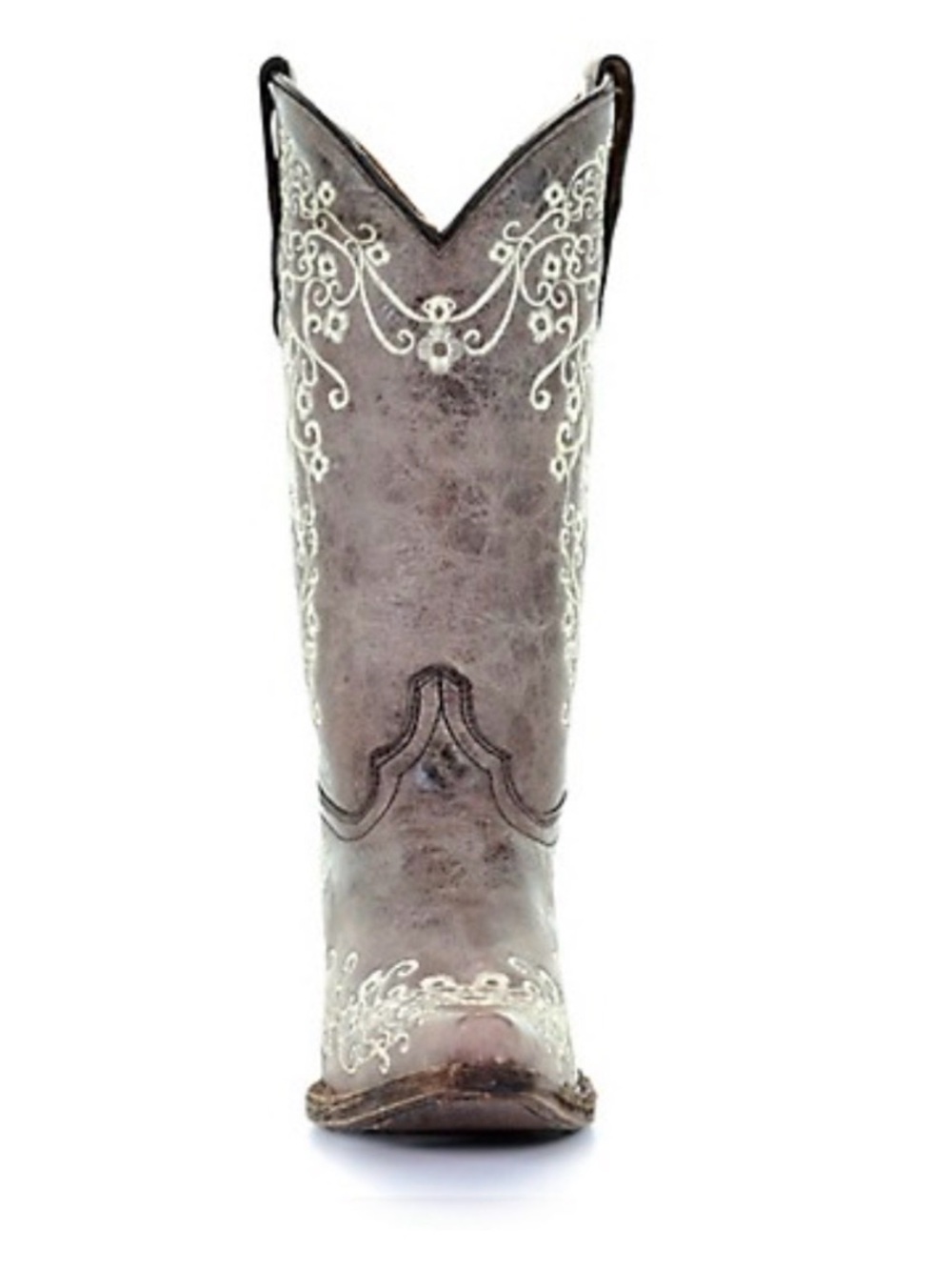 CORRAL TEEN FLORAL EMBROIDERY SQUARE TOE COWBOY WESTERN BOOT  STYLE #A2980 BROWN